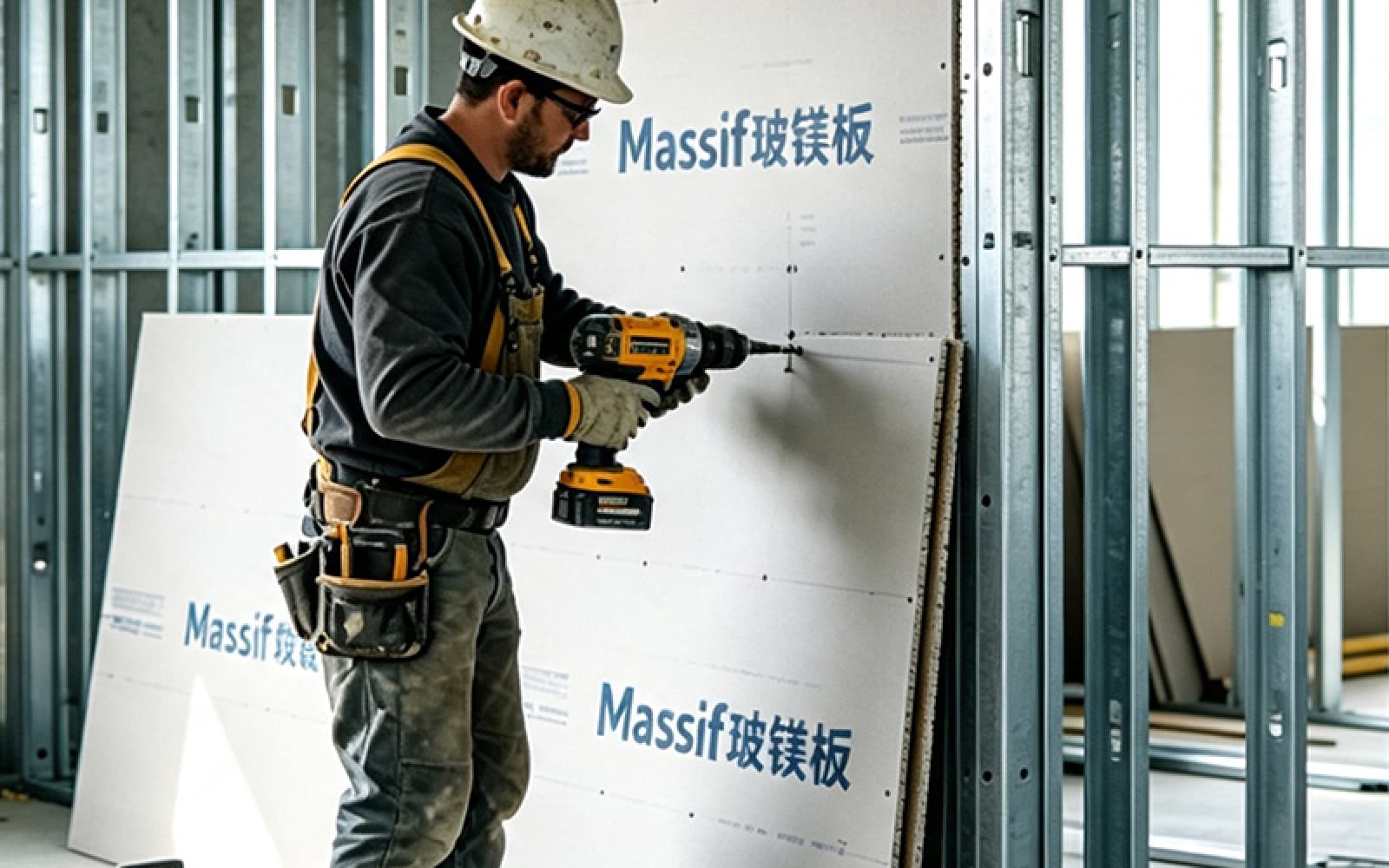 Magnesium sulfate board used for interior partitions and shaft linings